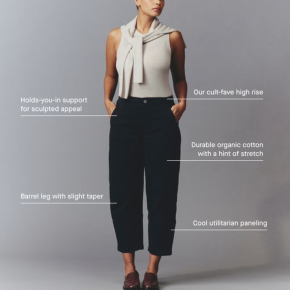 Everlane The Utility Barrel denim jeans Black sz 4 - Picture 13 of 16